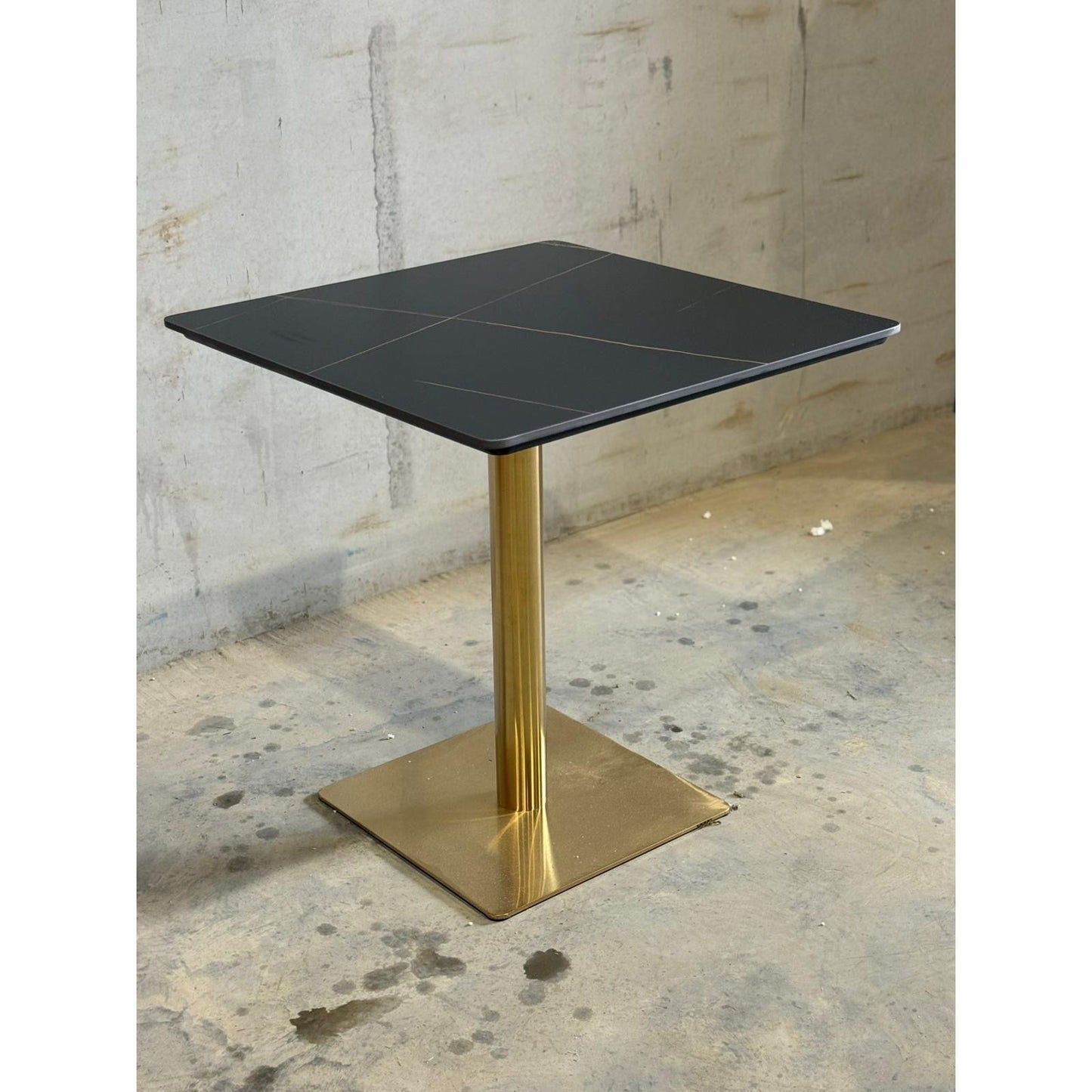 Black Marble Table With Gold Base