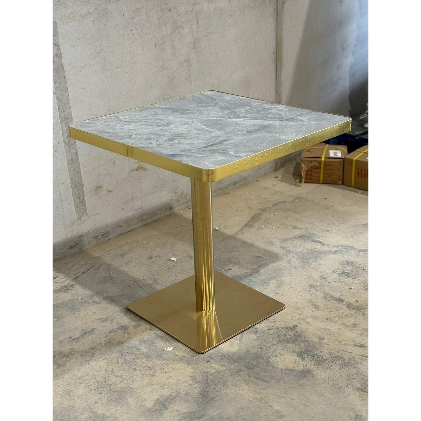Marble Table With Gold Base And Banding