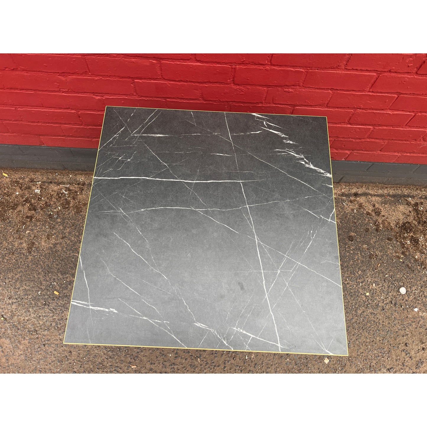 Marble Laminate Table With Cast Iron Base