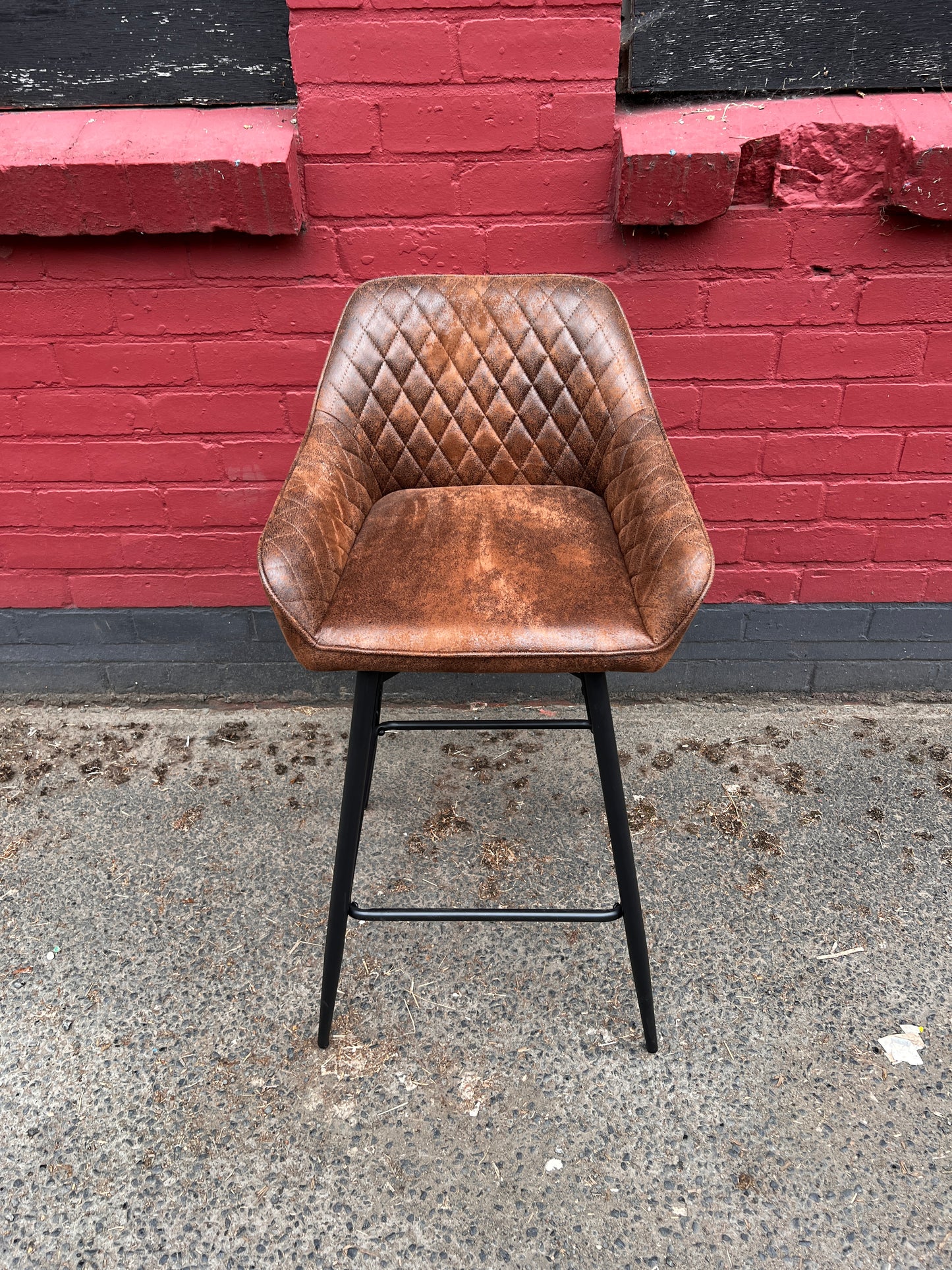 Faux Suede Bar Stools Cafe Pub Brown Bar Stools