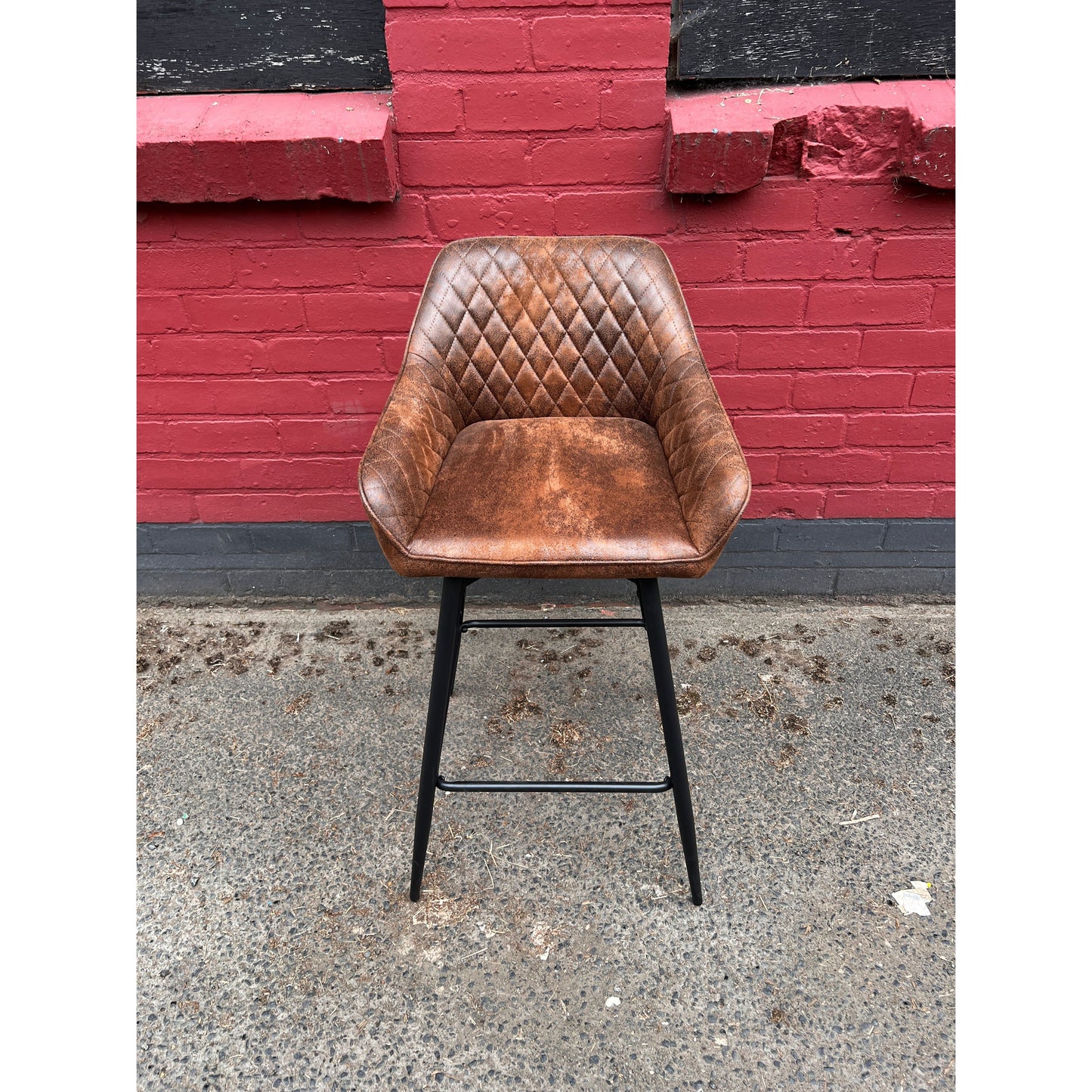 Faux Suede Bar Stools Cafe Pub Brown Bar Stools