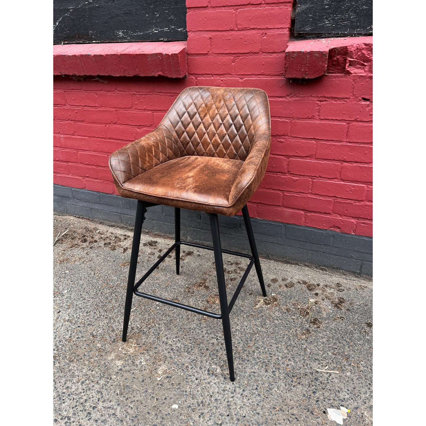 Faux Suede Bar Stools Cafe Pub Brown Bar Stools