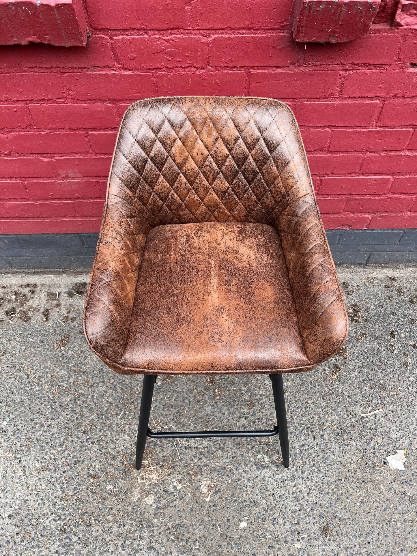 Faux Suede Bar Stools Cafe Pub Brown Bar Stools