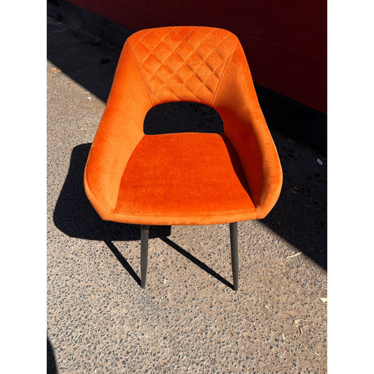 Modern Dining Chairs with Sleek Black Metal Legs Multiple Colours Open Back