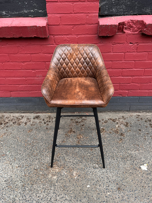 Faux Suede Bar Stools Cafe Pub Brown Bar Stools